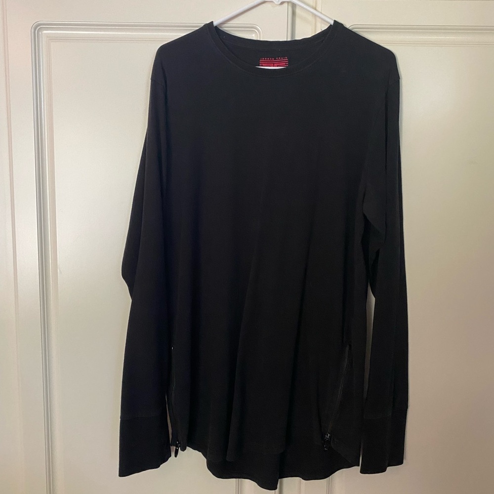 Legacy Edition, L,Men’s black,100% cotton,unique side bottom zippers w/thumbhole